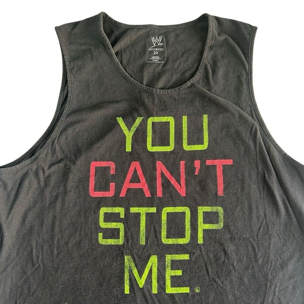 WWE John Cena Graphic Tank Top Men’s XXL ‘You Can’t Stop Me’ Workout Black Y2K